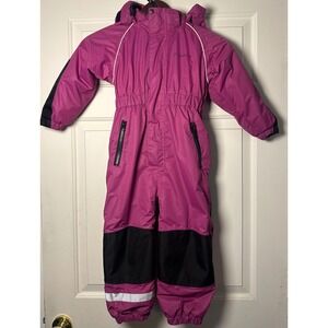Oakiwear Kids Magenta Black One Piece Insulated Snow Suit Hooded Size 3T